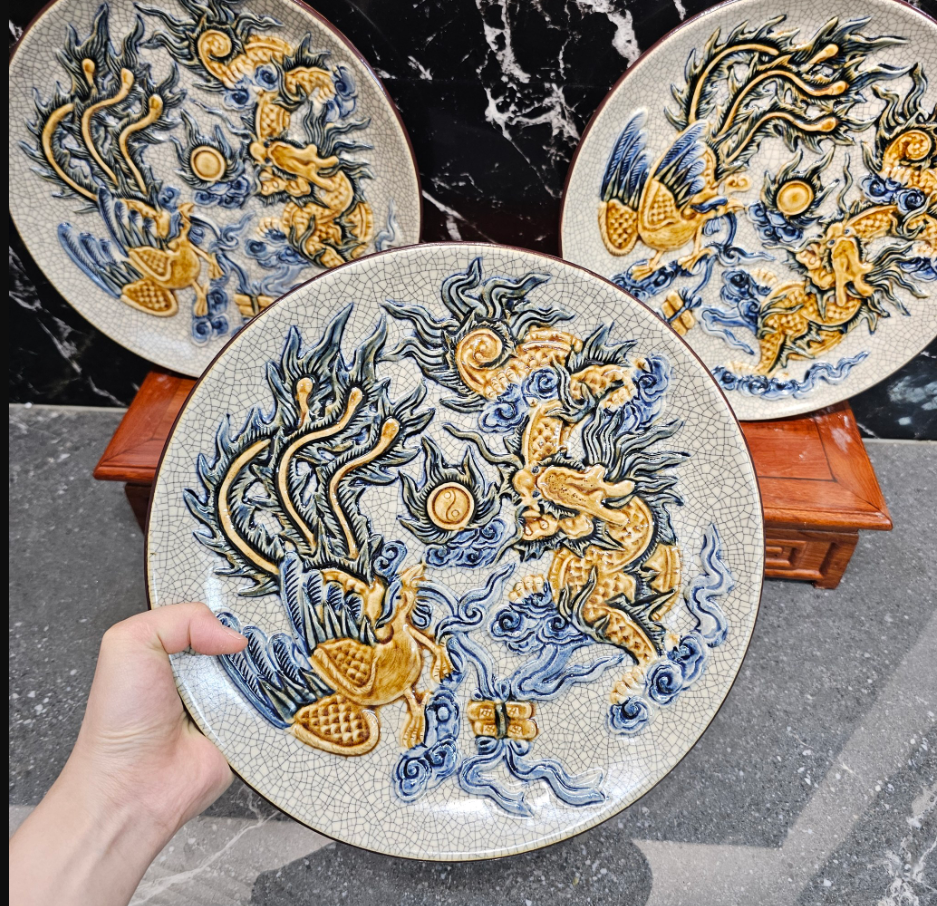 Mâm bồng hoạ tiết Rồng Phượng